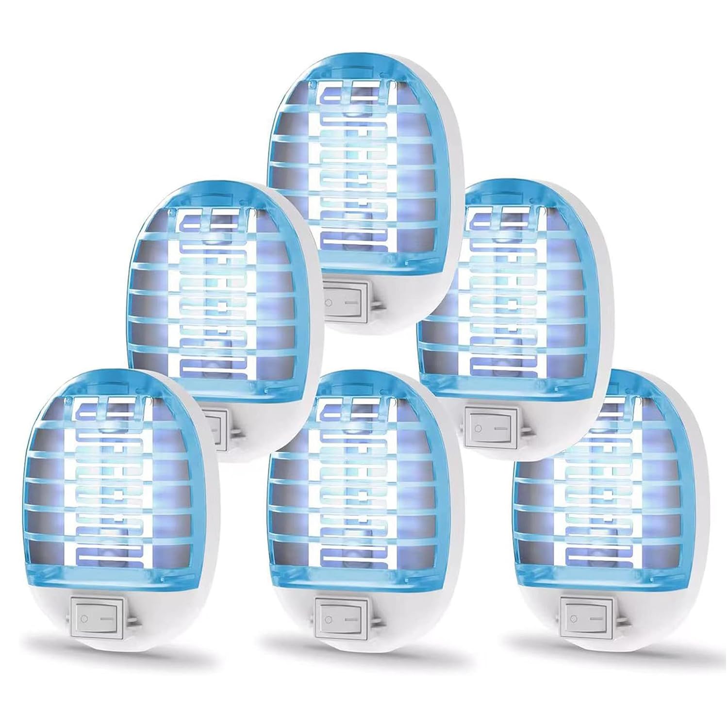 Bug Zapper Indoor, Electronic Fly Trap Insect Killer, Mosquitoes Killer Mosquito Zapper with Blue Lights for Living Room, Home, Kitchen, Bedroom, Baby Room, Office(6 Packs)