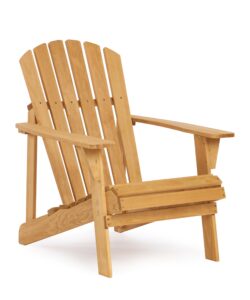 outdoor wooden adirondack chair with pre-assembled backrest & seatboard, patio chair for garden backyard lawn deck pool beach firepit