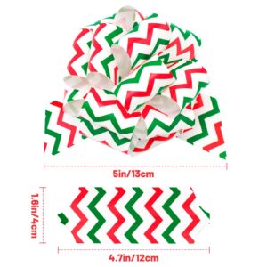 KINGLAKE Christmas Pull Bows 24PCS Bows for Gift Baskets Wrapping Large 5” Wide Christmas Tree Bows for Present Wrap, 12 Multicolor Christmas Bows