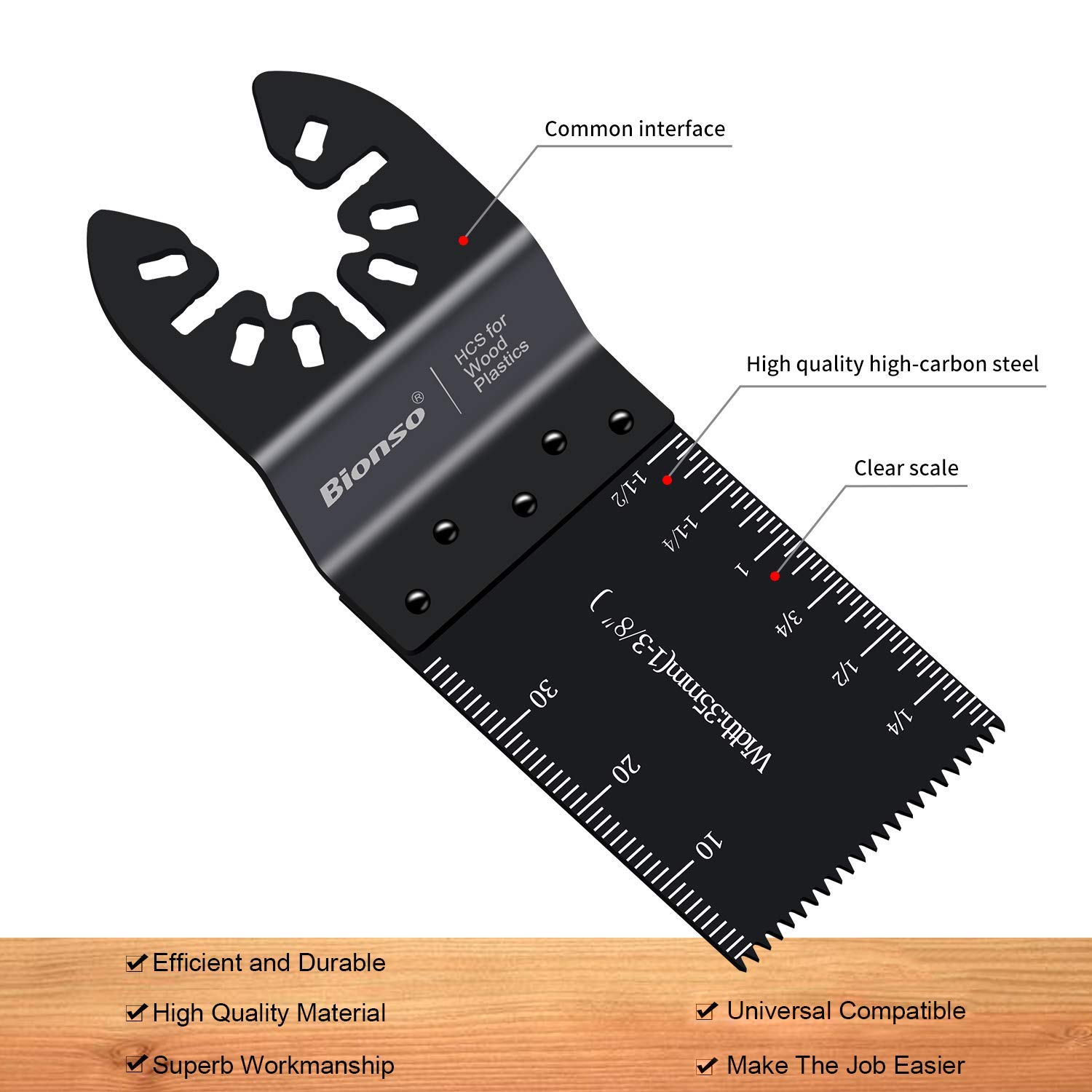 Bionso 60PCS Oscillating Tool Blade, Professional Universal Multitool Blades, Quick Release Multi Tool Blades Kits for Wood Plastics, Oscillating Saw Blades Fit Dewalt Ryobi Milwaukee Rockwell Makita