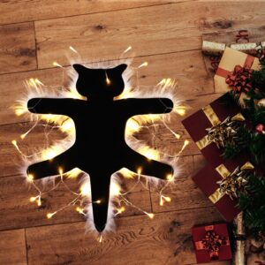 wyedjhf light up fried cat rug, funny aunt bethany’s fried pussycat rug for national lampoon’s humour christmas vacation decoration, for family friends (warm light)