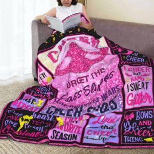 Cheerleader Gifts Blanket Cheerleader Gifts for Girls Cheer Throw Blanket Cheerleading Gifts Cheer Accessories for Girls Cheer Gifts for Cheerleaders Cheer Coach Flannel Blanket 40"x50"