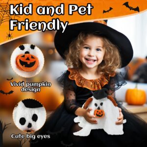 DONGYING Halloween Plush Toys,Ghost with Pumpkin Pillow,Dog Ghost Holding Pumpkin Plush,Halloween Stuffed Animal Plush Pillow,Halloween Party Favors,Halloween Treat Bag Stuffers Gifts Kids Boys Girls