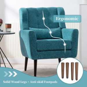 Depurate Modern Armchair with Chenille Fabric Upholstery for Bedroom or Lounge Area