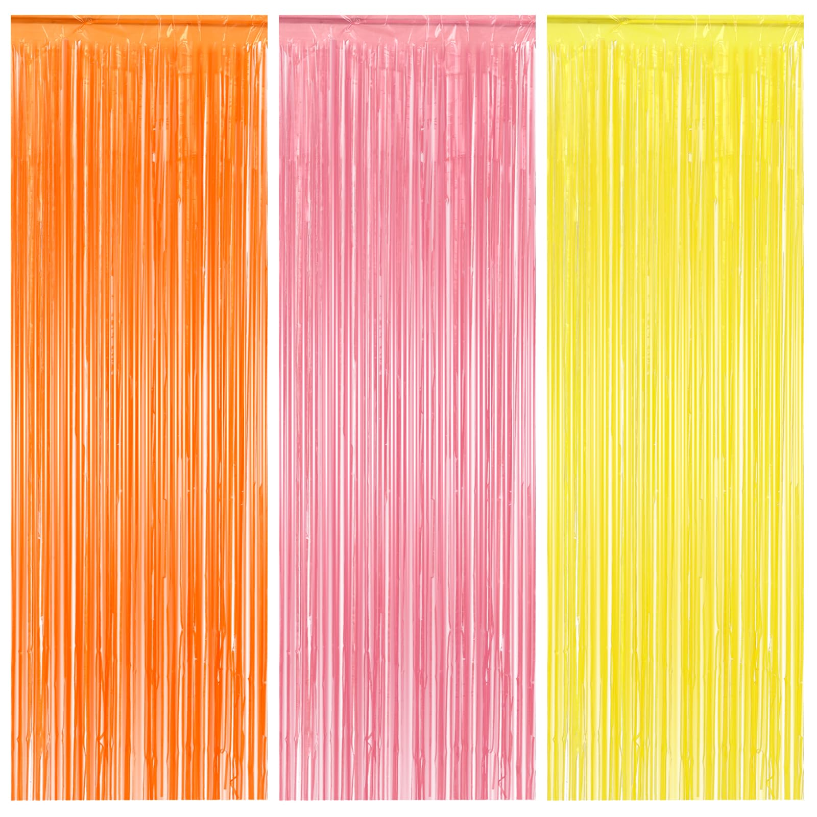 3pcs Foil Curtain Backdrop, Fringe Tinsel Curtain Party Decorations, Glitter Groovy Streamers Bachelorette for Birthday Party Streamer Backdrop for Party Birthdays Graduations Anniversary