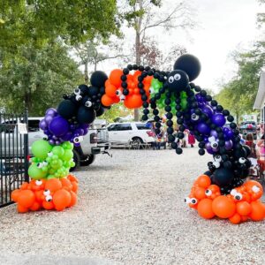 Halloween Party Balloons Decorations, 12Inch 60Pcs Black Orange Purple Green Confetti Balloons for Kids Halloween Birthday Party Decoration