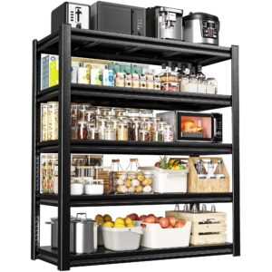 jlmy 5-tier kitchen shelving, 2500 lbs weight capacity, 72" h x 36" w x 16" d heavy duty shelving, adjustable height metal storage rack for food storage in kitchen and pantry