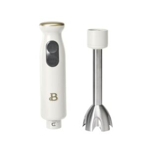 Beautiful 2-Speed Immersion Blender with Chopper & Measuring Cup, White Icing by Drew Barrymore