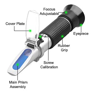 Honey Refractometer with ATC - Measures Honey Moisture, Brix, and Baume, 58-90% Brix Scale Range