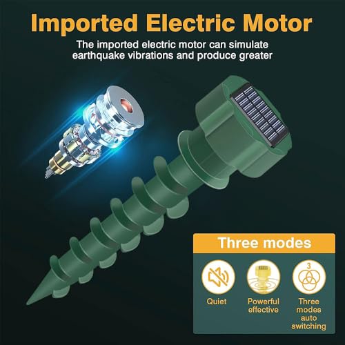 Ultrasonic Mole Repellent Outdoor 2024. Mole Repellent for Lawns, Garden, Yard. Mole and Vole Repellent Solar Powered, Waterproof, Gopher Repellent.