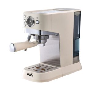 moi espresso machine high pressure - espresso maker with milk frother steam wand, coffee and espresso maker combo with stainless steel stainless steel cup plate, 1.5 l removable water tank - 20 bar