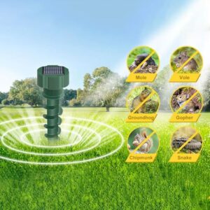 Ultrasonic Mole Repellent Outdoor 2024. Mole Repellent for Lawns, Garden, Yard. Mole and Vole Repellent Solar Powered, Waterproof, Gopher Repellent.