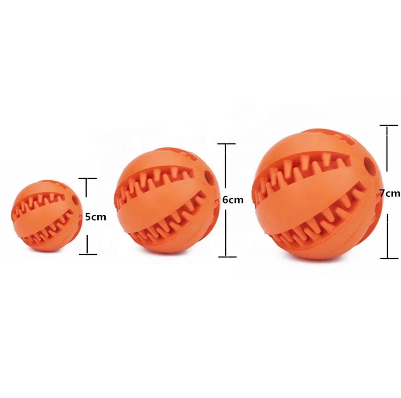 Pet Dog Toy Ball Fetch Durable Long Lasting Interactive Treat Dispensing Dog Toys Ball Rubber Dog Chewing Enrichment Toys for Boredom and Brain Stimulating (Large 3 Inch)