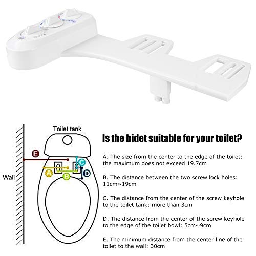 Premium G1/2 Thread Bidet Toilet Attachment with Hot and Cold Water, Easy Installation, Dual Nozzle Design for Optimal cleanness and Comfort