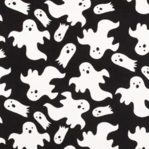 Halloween Glow in The Dark Ghost Super Snuggle Flannel Precut Fabric by The Yard - One Yard