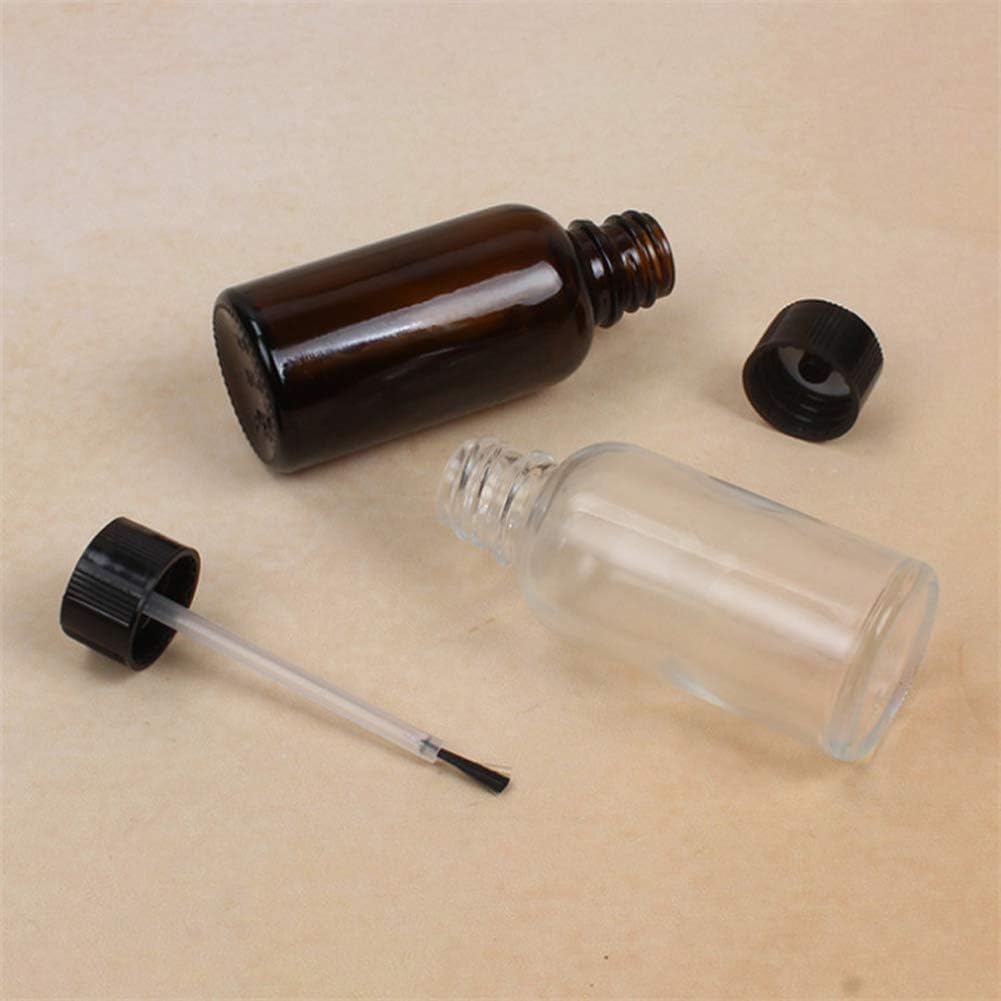 YuanHolumid 4Pcs Clear 20ml Empty Refillable Nail Polish Bottles Transparent Glass Nail Varnish Bottles Containers with Brush Cap for Nail Art Nail Polish Nail Art and Polish Foot, Hand and Nail Care