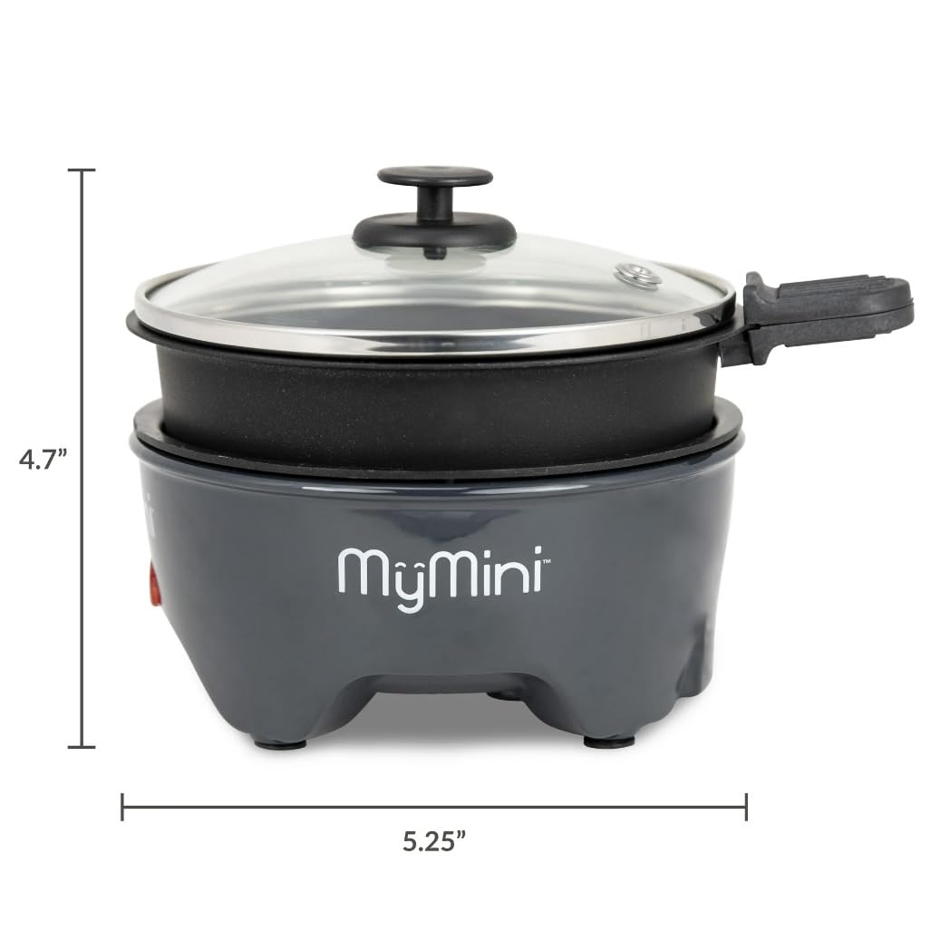 Mini Electric Hot Pot for Cooking: Portable Ramen Cooker: 5-in Multi-Functional Self Heating Pot, Non-Stick Electric Pot for Pasta, Noodles, Soup, Eggs, Portable Cooking Pot, Lazy Pot