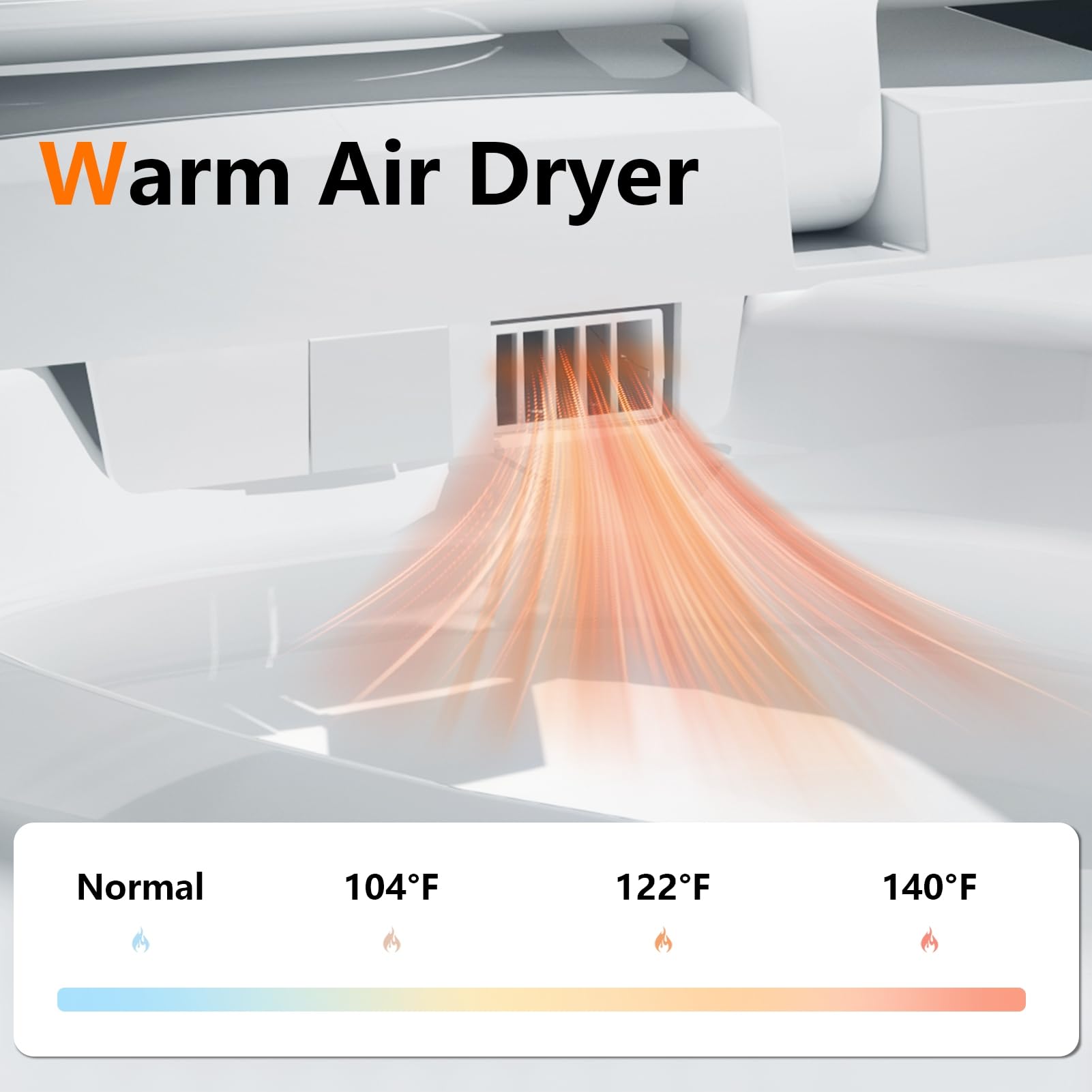 ulafbwur Smart Toilet with Bidet Built in, Intelligent Bidet Built for Bathrooms, Toilet with Warm Water Sprayer & Dryer, Foot Sensor Operation, Heated Bidet Seat, Auto Toilet with LCD Display White