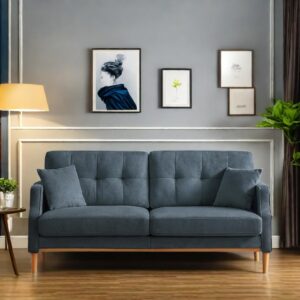 ChicFurnit Couch, Love Seat Sofa Couch, Comfy Couch with Waterproof Fabric, 3 Seater Small Couches with USB Charge Port, Sofa Bed Couch for Living Room, Dark Blue