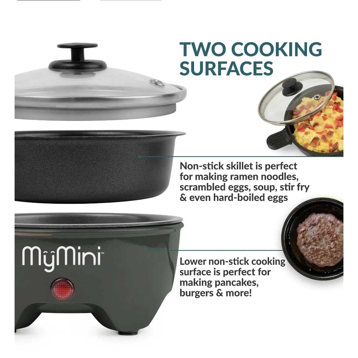 Mini Electric Hot Pot for Cooking: Portable Ramen Cooker: 5-in Multi-Functional Self Heating Pot, Non-Stick Electric Pot for Pasta, Noodles, Soup, Eggs, Portable Cooking Pot, Lazy Pot