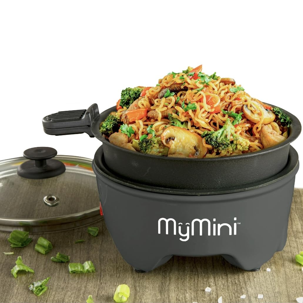 Mini Electric Hot Pot for Cooking: Portable Ramen Cooker: 5-in Multi-Functional Self Heating Pot, Non-Stick Electric Pot for Pasta, Noodles, Soup, Eggs, Portable Cooking Pot, Lazy Pot