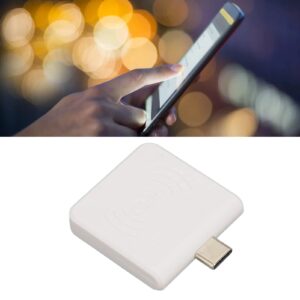 Card Reader, Credit Card Reader Type C Interface ID Mobile Phone Card Reader 125Khz Portable Smart Card Reader (White)