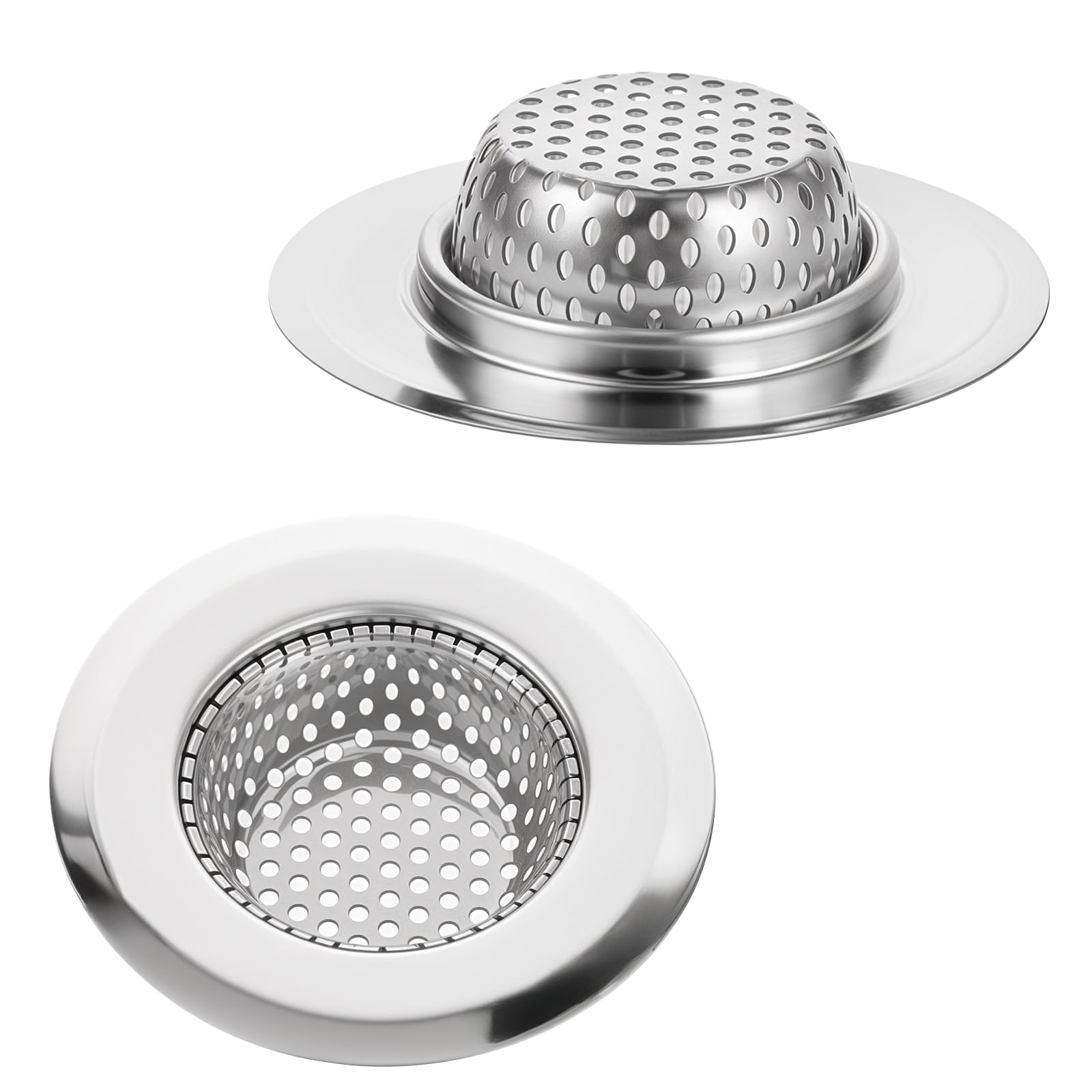 2PCS Bathtub Drain Strainer 2.83 inch Stainless Steel Shower Drain Hair Catcher Shower Bathtub Drain Cover Bathroom Sink Strainer Filter Basket for Sink Wash Basin Floor Drain