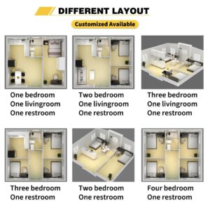 40x20ft Expandable Portable Tiny Home with Complete Living Facilities | Fully Functional Prefab House for Temporary Living, Rentals, or Vacation Use