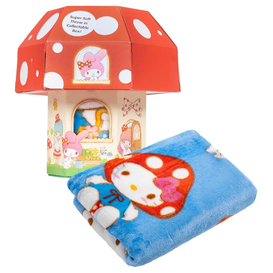 Jay Franco Hello Kitty Throw Blanket with Playhouse Gift Box - Throw Measures 46 x 60 Inches – Super Soft Special Edition Fleece Bedding