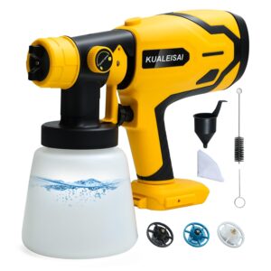 cordless paint sprayer for dewo1t 20v max battery (battery not included),no battery hvlp spray paint gun yellow