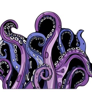 Cthulhu Tentacles Octopus Rug Bath Mat, Funny Unique Octopus Goth Cool Rug Non Slip Water Absorbent Mat, Unique Gift for Tabletop RPG Gamers, HP Lovecraft Fans Bathroom Shower Mat (Purple, 31x21 Inch)