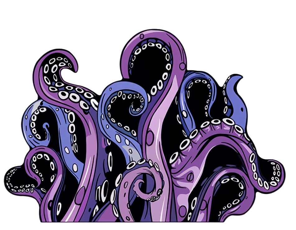 Cthulhu Tentacles Octopus Rug Bath Mat, Funny Unique Octopus Goth Cool Rug Non Slip Water Absorbent Mat, Unique Gift for Tabletop RPG Gamers, HP Lovecraft Fans Bathroom Shower Mat (Purple, 31x21 Inch)