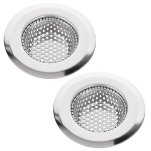 2PCS Bathtub Drain Strainer 2.83 inch Stainless Steel Shower Drain Hair Catcher Shower Bathtub Drain Cover Bathroom Sink Strainer Filter Basket for Sink Wash Basin Floor Drain