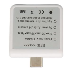 Card Reader, Credit Card Reader Type C Interface ID Mobile Phone Card Reader 125Khz Portable Smart Card Reader (White)