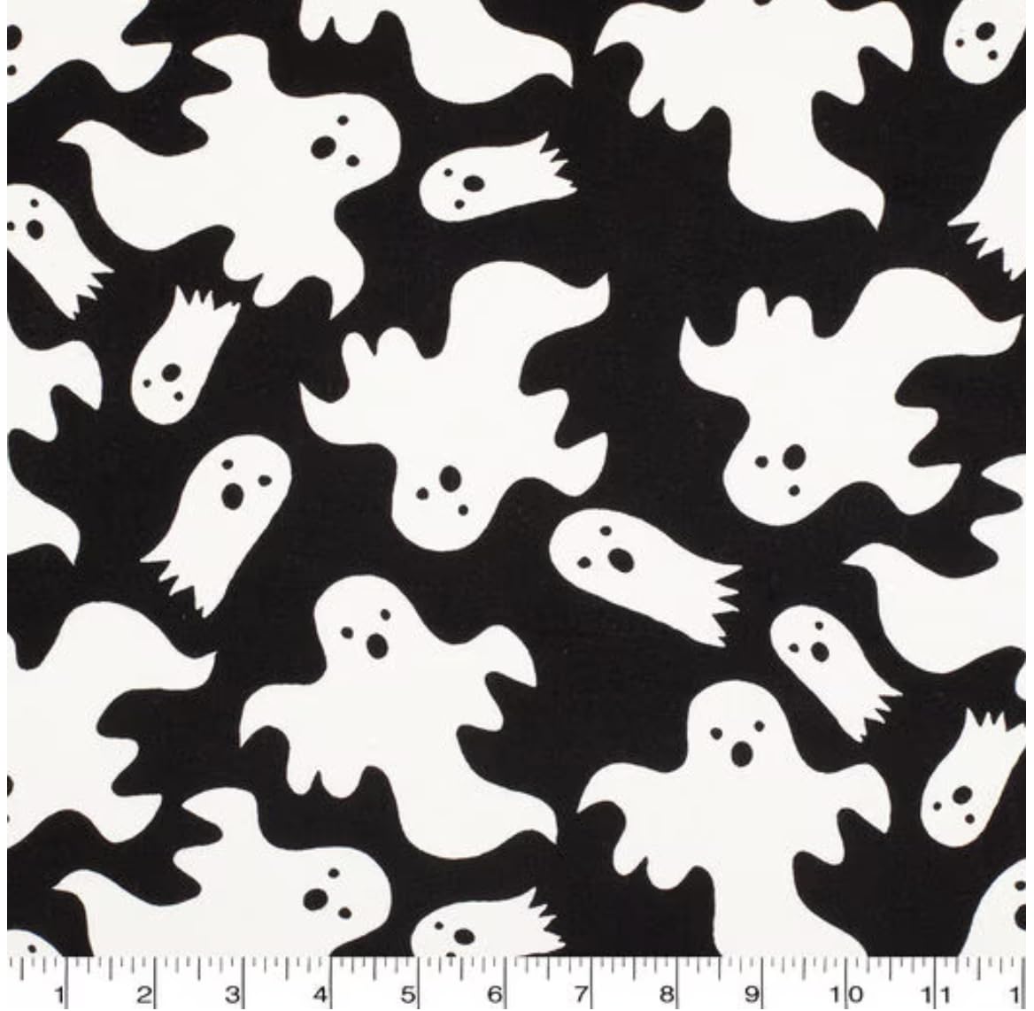 Halloween Glow in The Dark Ghost Super Snuggle Flannel Precut Fabric by The Yard - One Yard