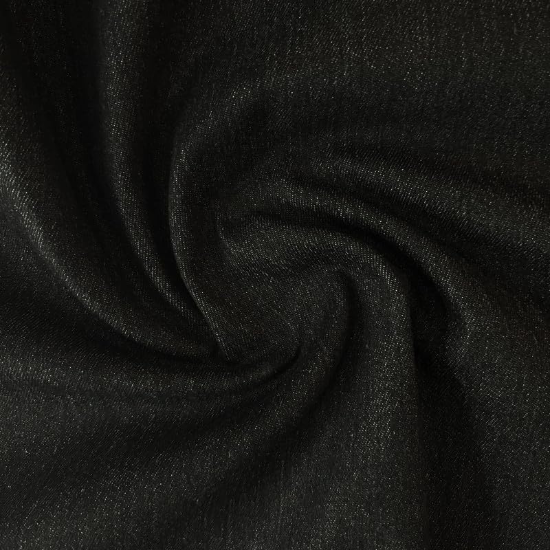 Kiran Collections-1-yard 9 oz Gray Black Denim Fabric for Sewing, Crafting |Medium-Weight Denim Fabric |Denim Fabric by The Yard |Jean Material|Denim Material|Black Jean Fabric (60''x36'')