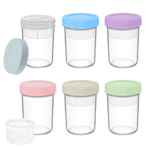 Xyptorix 16 oz Overnight Oats Containers with Airtight Lids - 6-Pack Leak-Proof Wide Mouth Mason Jars & Divided Cups for Dried and Wet Foods, Glass Jars for Chia Pudding, Salad, Snacks, and Yogurt