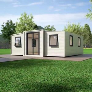 40x20ft expandable portable tiny home with complete living facilities | fully functional prefab house for temporary living, rentals, or vacation use