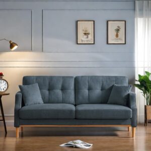 ChicFurnit Couch, Love Seat Sofa Couch, Comfy Couch with Waterproof Fabric, 3 Seater Small Couches with USB Charge Port, Sofa Bed Couch for Living Room, Dark Blue