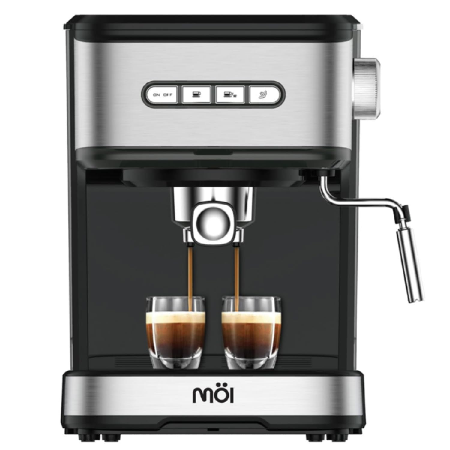 Möi Espresso Machine High Pressure - Espresso Maker with Milk Frother Steam Wand, Automatic Cappuccino & Latte Maker with Volume Control, Espresso Coffee Machine with 1.5 L Removable Water Tank-15 Bar