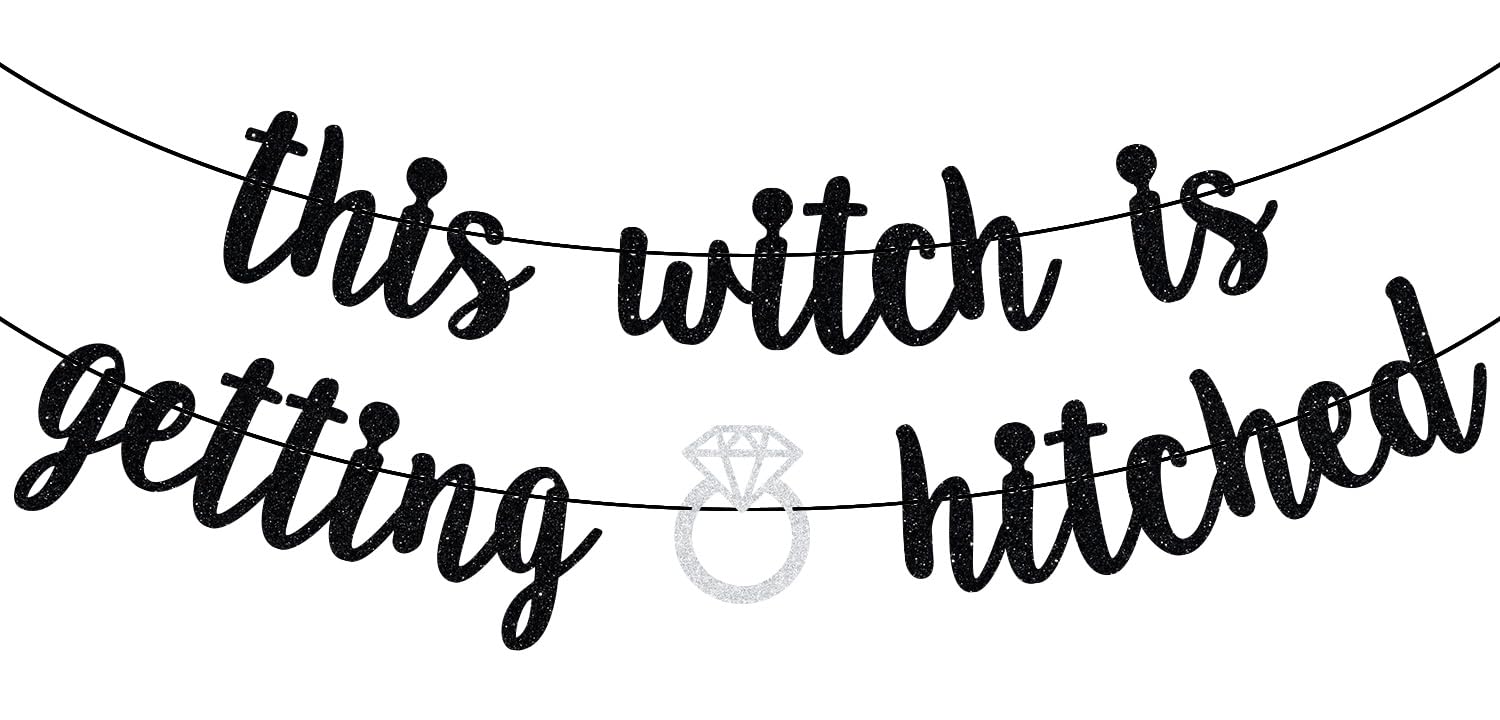 This Witch is Getting Hitched Banner, Bride or Die, Till Death Do Us Part, Halloween Theme Wedding Bridal Shower Party Decorations