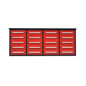 TTBKA Product Dimensions：87"x23"x39", 7' Garage Storage Cabinets with Workbench 20 Drawers High Capacity, All Welded Steel, 3 Rail Sliding, Heavy-Duty Double Slides on Large Drawers