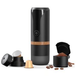 changlkj portable espresso machine, travel espresso maker with small tea cup, compatible ns capsules and ground coffee, usb powered and super endurance, for camping, travel, rv, office, hiking, home