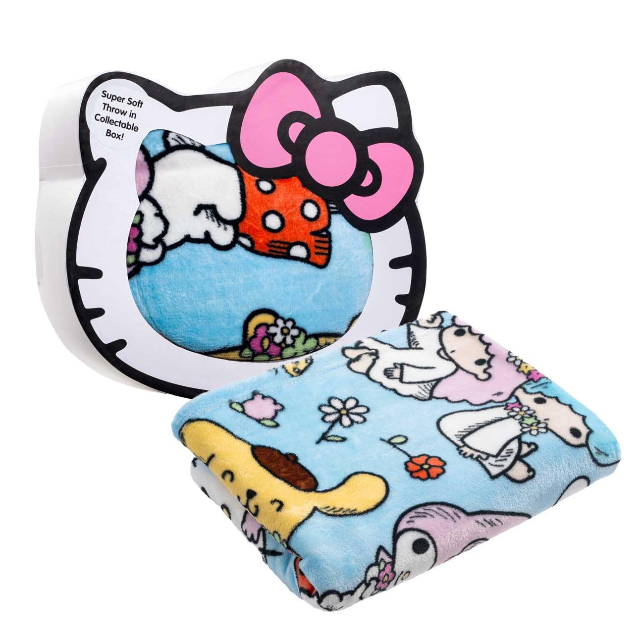 Hello Kitty Throw Blanket with Gift Box - Throw Measures 46 x 60 Inches – Super Soft Special Edition Fleece Bedding