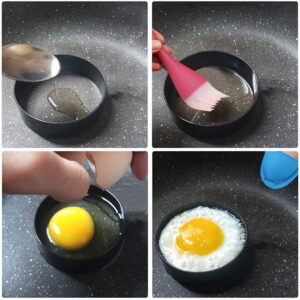 8 Pack Eggs Rings, Stainless Steel Egg Cooking Rings, Non-Stick Egg Patty Maker, Pancake For Frying Eggs And Omelet Pancakes, Burgers