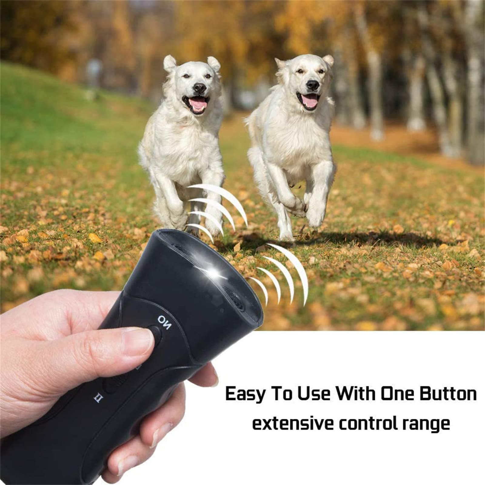 Delupets Max Trainer Bark Control, Delupets Bark Control, Delupets Max Trainer, Antibarking Device for Dogs with LED Flashlight and Strap for Training & Behavior Aids (1Pcs)