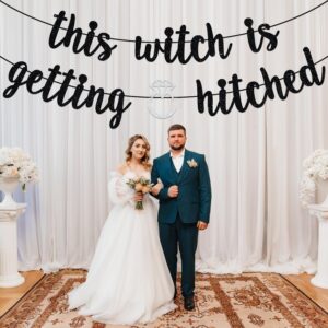 This Witch is Getting Hitched Banner, Bride or Die, Till Death Do Us Part, Halloween Theme Wedding Bridal Shower Party Decorations