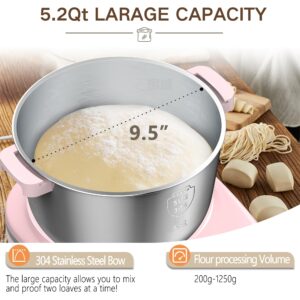 5.2QT Electric Dough Maker with Constant Temperature Ferment & User-Friendly Design, 304 Stainless Steel Dough Mixer Machine, Perfect for Bread, Pizza, Cookies,Bread,Roti,Christmas Gift