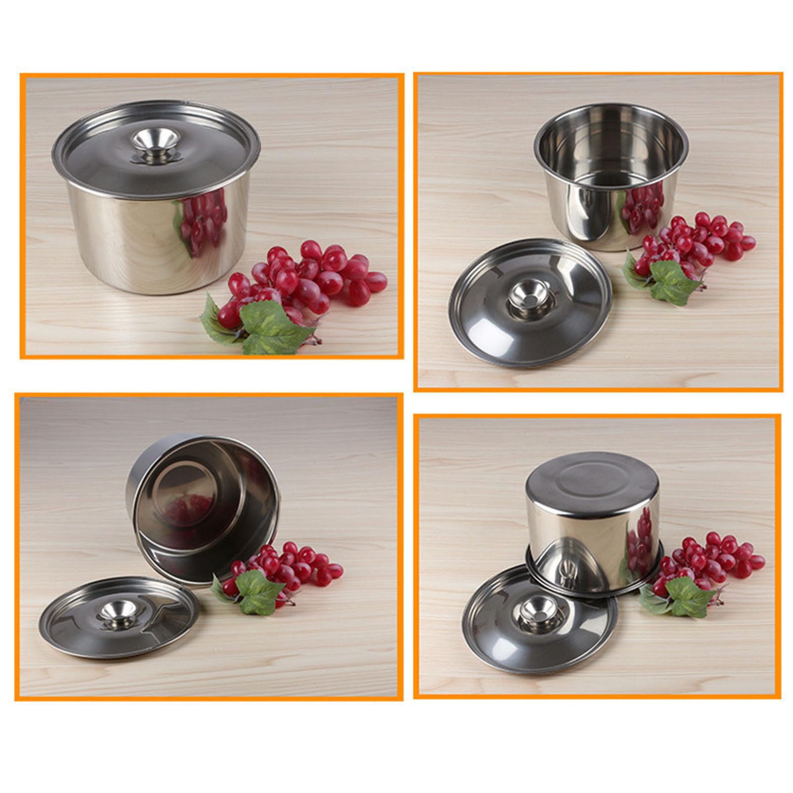 Stainless Steel Stew Pot, and Multifunctional, High Temperature Resistant, 0.2in Thick, Suitable for Seasoning, Eggs (22cm)