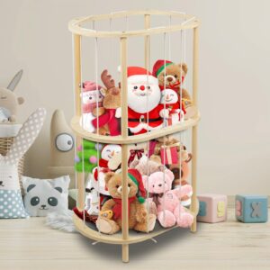 viyuse stuffed animal zoo storage extra large wooden stuffed animal holder soft toy organizer nursery zoo cage plush stuffed toy cage kids playroom bedroom decor display corner ellipsoid